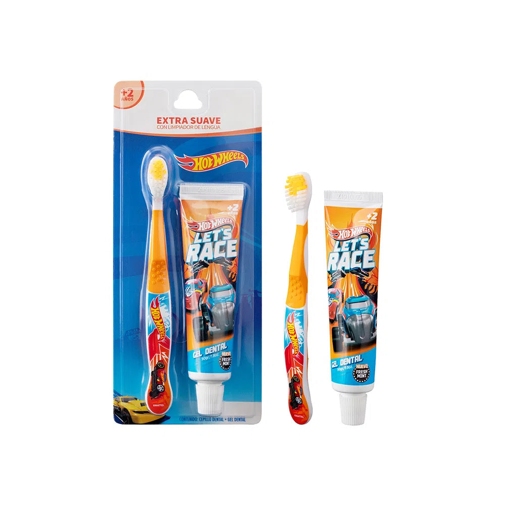 Cepillo de Dientes + Pasta Dental Hotwheels